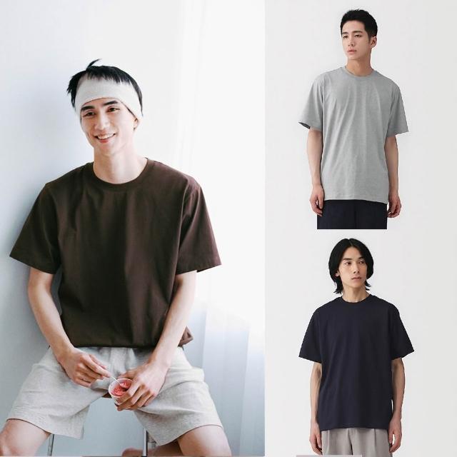 滿 享 折 【 M U J I 無 印 良 品 】 男 天 竺 圓 領 短 袖 T 恤 ( 白 色 / 灰 色 / 黑 色 / 暗 藍 / 粉 米 / 淺 綠 / 煙 燻 藍 / 深 藍 / 卡 其 綠 / 煙 燻 棕 )