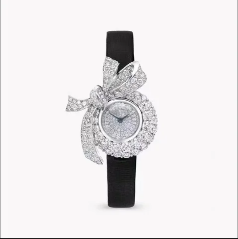 精品 女士 石英 手錶 Tildas Bow Full Diamond Butterfly Bowknot Wrist手錶 Round Zircon Dial Clock For 女士