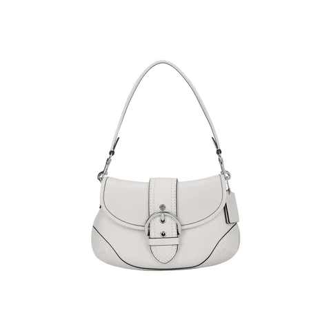 COACH Soho Cow 皮革 Hobo Bag, One Shoulder Handbag Medium Size 女士's Pink White CR699-LHCHK