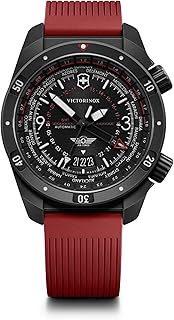 Victorinox Air Pro 自動機械 Black Dial Red Rubber Strap 手錶 43mm - 242006