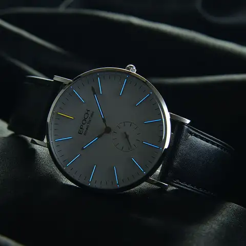 EPOCH 男士 時尚 手錶 40mm 石英 Wrist手錶 Ultrathin 6.8mm 夜光 Tubes 50M 防水 藍寶石 Mirror