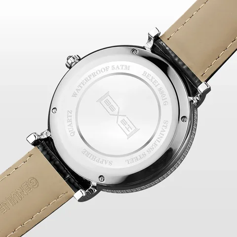 BEXEI 8801 Fortune 石英 男士 手錶 精品 White Stone Dial 石英 藍寶石 女士 手錶es 時尚 Casual Orologio uomo